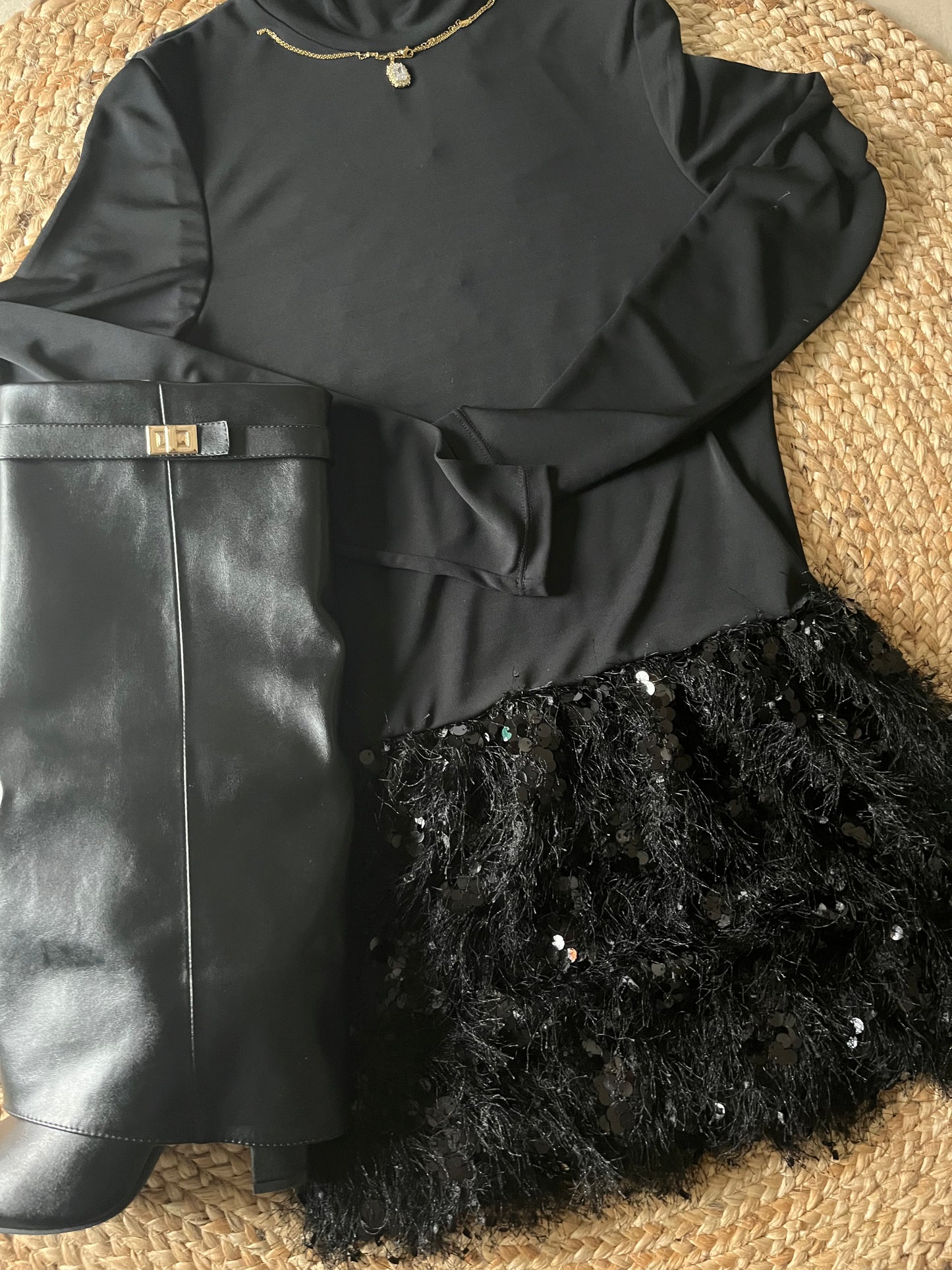 Abito dettaglio paillettes Lumina