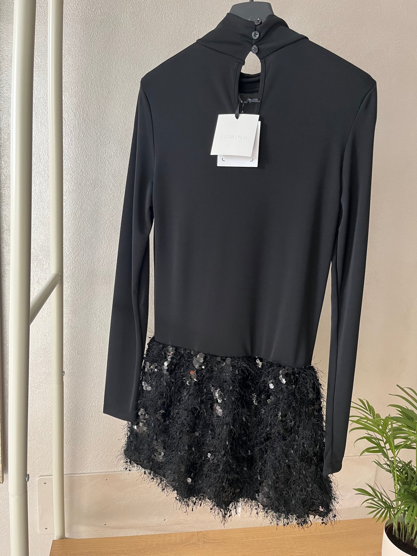 Abito dettaglio paillettes Lumina