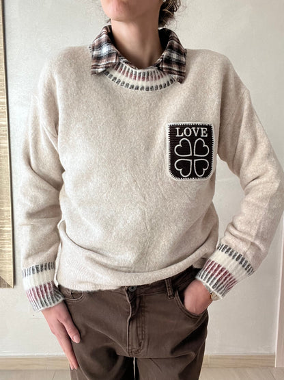 Maglione tasca cuore